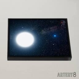 "Artery8 Space NASA Binary Stars Sirius A & B Framed Canvas Wall Art Print in Blue - Size: W12"" x H16""" - thumbnail 2