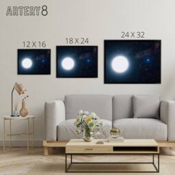"Artery8 Space NASA Binary Stars Sirius A & B Framed Canvas Wall Art Print in Blue - Size: W12"" x H16""" - thumbnail 4