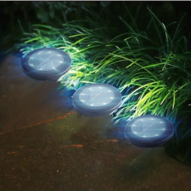 Leaper White Light 8 LED Outdoor Lawn Decoration Solar Underground Light in Yellow - image 1