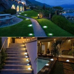 Leaper White Light 8 LED Outdoor Lawn Decoration Solar Underground Light in Yellow - thumbnail 2