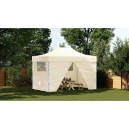 Berkfield Home Durable Foldable Tent Pop-Up with 4 Side Walls 3x4.5 m Cream White