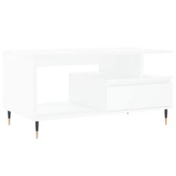 Berkfield Home Modern Coffee Table White 90x49x45 cm Engineered Wood - Size: 90 x 49 x 45 cm - thumbnail 3