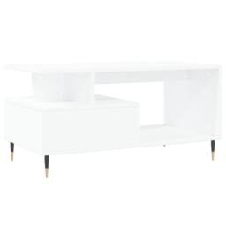 Berkfield Home Modern Coffee Table White 90x49x45 cm Engineered Wood - Size: 90 x 49 x 45 cm - thumbnail 8