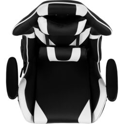 FWStyle Black & White Bucket Seat Racer Gaming Chair Faux Leather - thumbnail 4