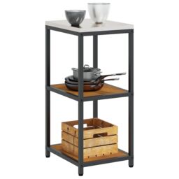 Berkfield Home Kitchen Storage Shelf with Storage Rusty Weathering steel in Brown - thumbnail 3