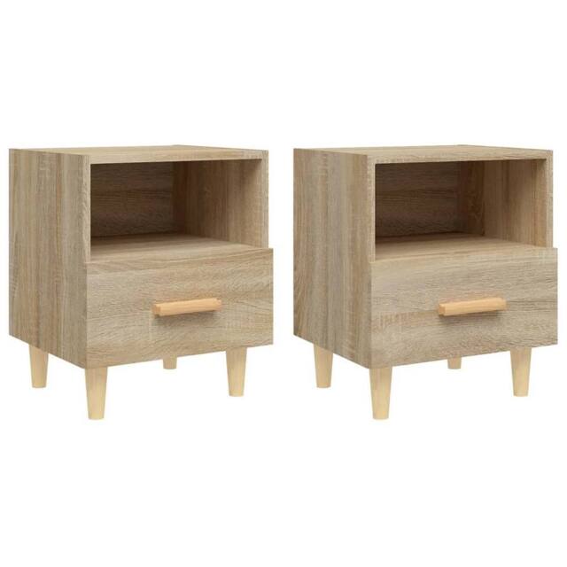 Berkfield Home Bedside Cabinets 2 pcs Sonoma Oak 40x35x47 cm in Natural - Size: 40 x 35 x 47 cm - image 1