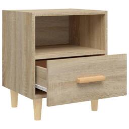 Berkfield Home Bedside Cabinets 2 pcs Sonoma Oak 40x35x47 cm in Natural - Size: 40 x 35 x 47 cm - thumbnail 6