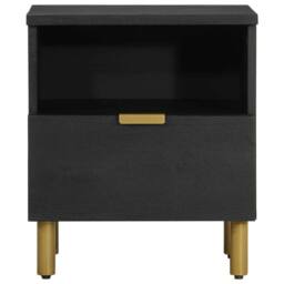 Berkfield Home Classic Bedside Cabinet Black 40x33x46 cm Engineered Wood - Size: 40 x 33 x 46 cm - thumbnail 4