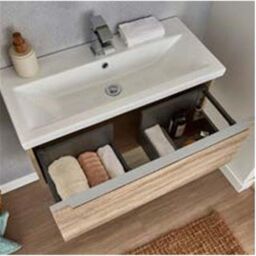 Clifton Sonoma Oak 500mm Bathroom Standing Unit in Light Oak - thumbnail 4