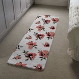 Benjamin Tate Design Pink Flowers Runner Rug in Natural - Size: 67 cm x 230 cm - thumbnail 4