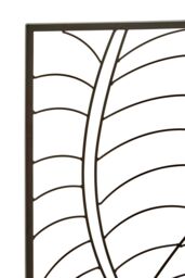 Orsina Small Black Metal Wall Art for Living Room, Botanical Design Metal Leaf Wall Decor, Modern Wall Art Accessory - thumbnail 5