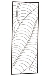 Orsina Small Black Metal Wall Art for Living Room, Botanical Design Metal Leaf Wall Decor, Modern Wall Art Accessory - thumbnail 3