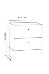 FWStyle 2 Drawer Bedside Table Whitewash Oak & Linen Finish in White - thumbnail 4