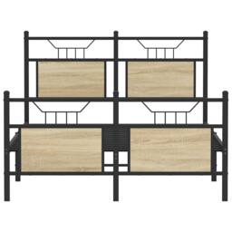 Berkfield Home Bed Frame Frame Sonoma Oak 120x190 cm Small Double Wood in Natural - thumbnail 6