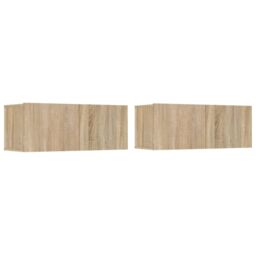 Berkfield Home 4 Piece TV Cabinet Set Sonoma Oak Engineered Wood in Brown - thumbnail 3