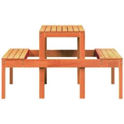 Berkfield Home Picnic Table Wax Brown 110x134x75 cm Solid Wood Pine - Size: 110 x 134 x 75 cm - thumbnail 5