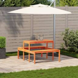 Berkfield Home Picnic Table Wax Brown 110x134x75 cm Solid Wood Pine - Size: 110 x 134 x 75 cm