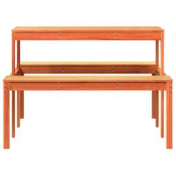 Berkfield Home Picnic Table Wax Brown 110x134x75 cm Solid Wood Pine - Size: 110 x 134 x 75 cm - thumbnail 4