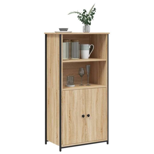 Berkfield Home Highboard Sonoma Oak 62x36x121.5 cm Engineered Wood in Light Brown - image 1