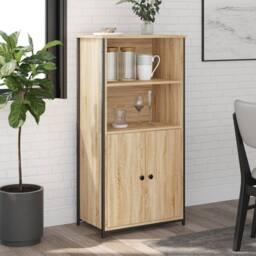 Berkfield Home Highboard Sonoma Oak 62x36x121.5 cm Engineered Wood in Light Brown - thumbnail 2