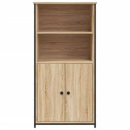 Berkfield Home Highboard Sonoma Oak 62x36x121.5 cm Engineered Wood in Light Brown - thumbnail 5