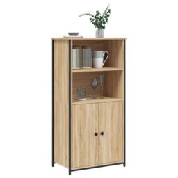 Berkfield Home Highboard Sonoma Oak 62x36x121.5 cm Engineered Wood in Light Brown - thumbnail 1
