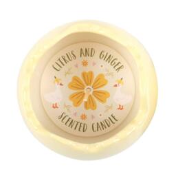 Something Different Citrus & Ginger Egg Shaped Scented Candle in Yellow - thumbnail 3