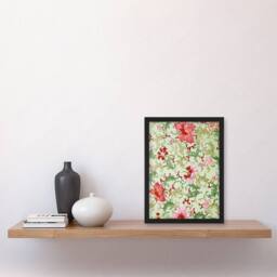 Artery8 Owen Jones Art Nouveau Pink Flower Pattern Framed Wall Art Print in Green - Size: A4 - thumbnail 4