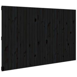 Berkfield Home Wall Headboard Black 185x3x110 cm Solid Wood Pine - Size: 185 x 3 x 110 cm - thumbnail 2