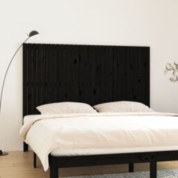 Berkfield Home Wall Headboard Black 185x3x110 cm Solid Wood Pine - Size: 185 x 3 x 110 cm