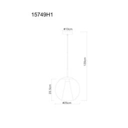 Netlighting Barry 25cm Dome Pendant Matt Black Ball Smoke Glass Shade 1x E27 - thumbnail 5