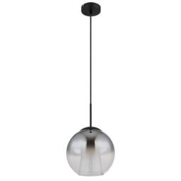 Netlighting Barry 25cm Dome Pendant Matt Black Ball Smoke Glass Shade 1x E27 - thumbnail 2