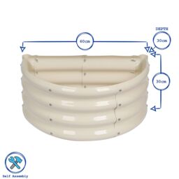 Harbour Housewares Raised Garden Beds - 2x Semi-Circle Bottomless Galvanised Steel Planter 60 x 30cm in Green - Size: 60 x 30 cm - thumbnail 7