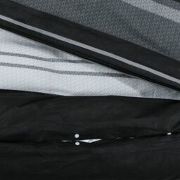 Berkfield Home Duvet Cover Set Black & White 200x200 cm Cotton - thumbnail 4