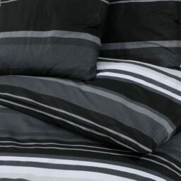Berkfield Home Duvet Cover Set Black & White 200x200 cm Cotton - thumbnail 5