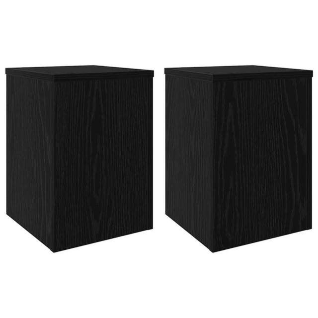 Berkfield Home Plant Stands 2 pcs Black Oak 25x25x35 cm Engineered Wood - Size: 25 x 25 x 35 cm - image 1