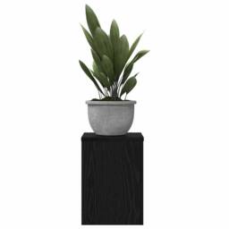 Berkfield Home Plant Stands 2 pcs Black Oak 25x25x35 cm Engineered Wood - Size: 25 x 25 x 35 cm - thumbnail 3