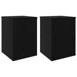 Berkfield Home Plant Stands 2 pcs Black Oak 25x25x35 cm Engineered Wood - Size: 25 x 25 x 35 cm