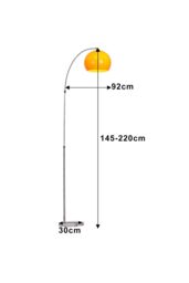 Living and Home Modern Arched Floor Lamp with Marble Base Adjustable Height 145-220CM - thumbnail 2