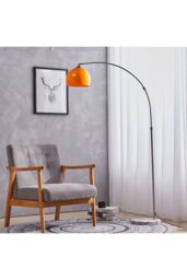 Living and Home Modern Arched Floor Lamp with Marble Base Adjustable Height 145-220CM - thumbnail 4