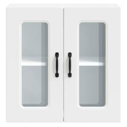 Berkfield Home Kitchen Wall Cabinet with Glass Door Kalmar White Engineered Wood - thumbnail 7