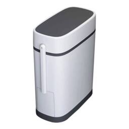 Kelvenix Slim Bathroom Trash Can with Hidden Toilet Brush Set in White - Size: 0.6m2 - thumbnail 1