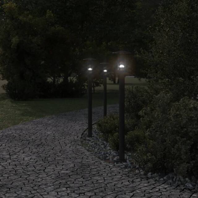 Berkfield Home Outdoor Floor Lamp Black 100 cm Stainless Steel - image 1