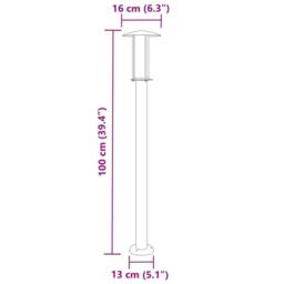 Berkfield Home Outdoor Floor Lamp Black 100 cm Stainless Steel - thumbnail 7
