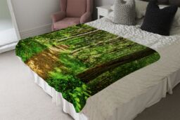Benjamin Tate Design Woodland path Designer Blanket in Natural - Size: 120 cm x 150 cm - thumbnail 4