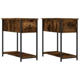 Berkfield Home Bedside Cabinets 2 pcs Smoked Oak 30x60x60 cm Engineered Wood in Brown - Size: 30 x 60 x 60 cm - thumbnail 1