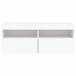 Berkfield Home TV Wall Cabinet with LED Lights White 100x30x40 cm - Size: 100 x 30 x 40 cm - thumbnail 9