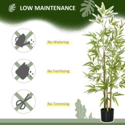 STILVORA Artificial Bamboo Tree 120 cm with Pot in Green - thumbnail 8
