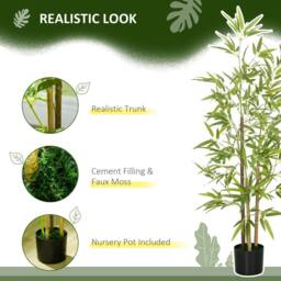 STILVORA Artificial Bamboo Tree 120 cm with Pot in Green - thumbnail 7