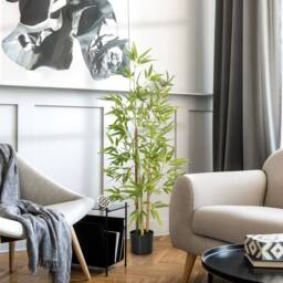 STILVORA Artificial Bamboo Tree 120 cm with Pot in Green - thumbnail 2